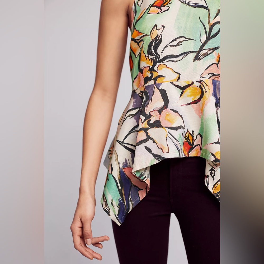 Anthropologie Tops Hd In Paris Lucille Peplum Top Size 0 - Picture 12 of 12